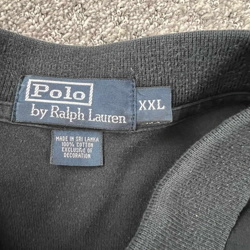 Polo Ralph Lauren Polo Shirt Mens XXL Black Red Pony Logo Short Sleeve Cotton